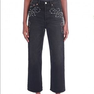 Levi’s Ribcage Embellished Straight Ankle Jean Sz 25